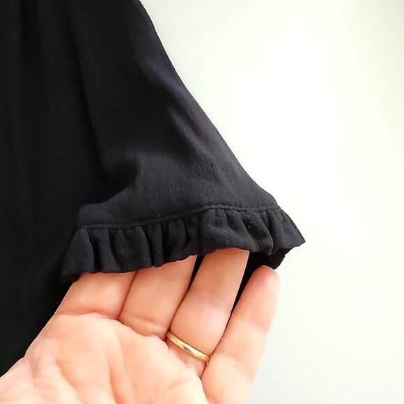 Simons Twik black high collar ruffled blouse - Picture 5 of 10